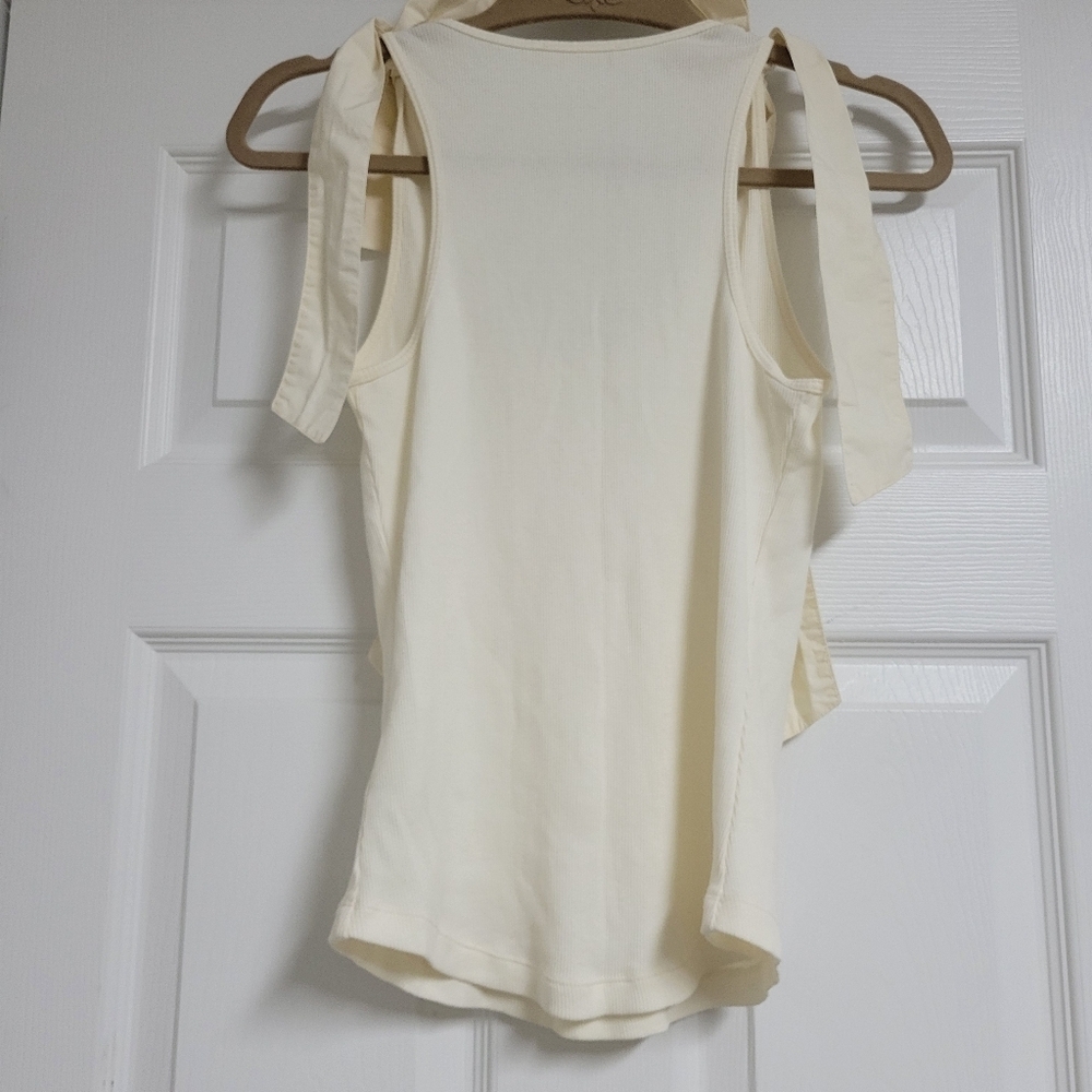 Ulla Johnson Bayley Bow Ribbed Tank Top. - Picture 6 of 10